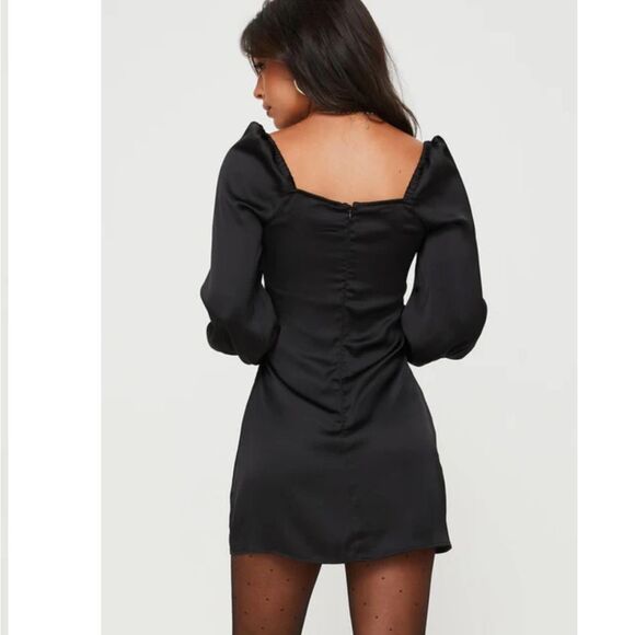 Princess Polly Cottee Satin Mini Dress Black New! - Picture 5 of 15